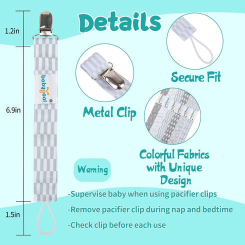 Babygoal Pacifier Clips, 6 Pack Pacifier Holder for Boys and Girls Fits for Most Pacifier Styles & Baby Toys and Baby Gift 6MP09...