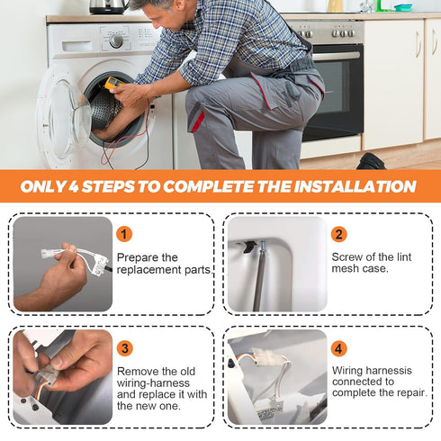 WP3406107 3406107 Dryer Door Switch by Beaquicy - Replacement for Whirlpool, Ken-More, Roper, Amana, Crosley Dryer - Replaces 3406109 3405101 3405...