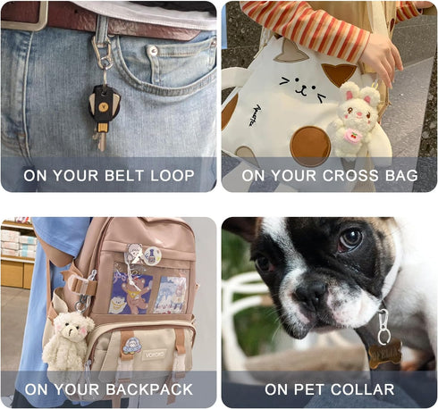 4Pack Small Keychain Rings, Metal Key Carabiner Clip, Mini EDC Key Ring Chain Holder Organizer for Purse Charm Hook, Car Keychain, Paracord Keycha...