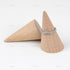 AUEAR, 10 Pack Wood Cone Ring Display Stand, Natural holder Jewelry Displays Organizer DIY Craft (Tilted Shaped)...