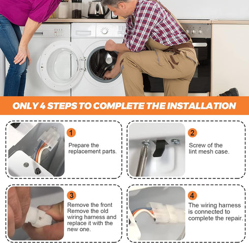 3406107 Dryer Door Switch by Beaquicy - Replacement for Whirlpool, Ken-more, Roper, Amana, Crosley Dryer (6-Pack)