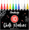 Extra Fine Tip Liquid Chalk Markers (10 Pack) with Gold & Silver - Erasable Dry Erase Marker Pens for Blackboard, Windows, Chalkboard Signs, Bistr...