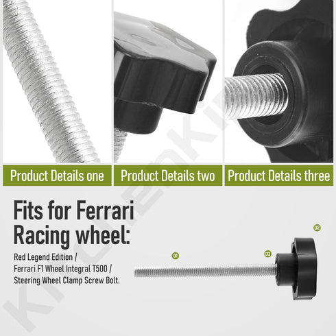 100MM Clamp Screw Bolt for Thrustmaster Fixation Steering Wheel, Fits Model T80 T100 T150 T300 T500 TMX TS-PC...