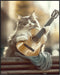 Posterizer 1 pcs-cute funny kitty cat playing the guitar 2-Art for Animal Lovers-Musical Art Collection-Decorations for Bedroom, Office, Living Ro...