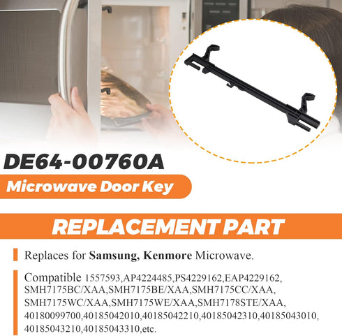 DE64-00760A Door Hook Latch Key 2024 Upgrade Fit for Samsung Microwave - Replace DE64-01308A,PS4229162,AP4224485,1557593 - DE64-00760A Door Latch ...