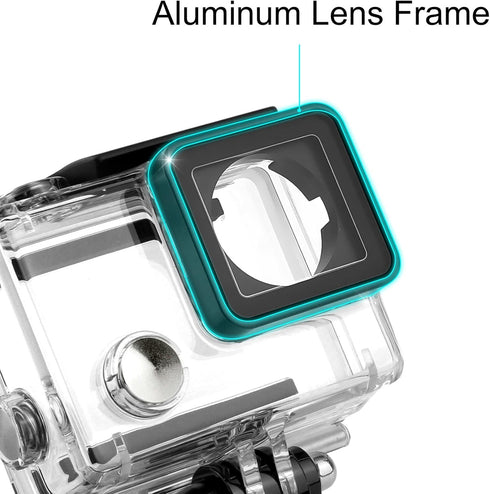 Waterproof Case for GoPro Hero 4 3 3+, 131ft Underwater Protective Housing Accessories Ideal for Scuba Diving, Snorkeling, Surfing, Dive Housing C...