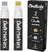 Metallic Chalk Markers (2 Pack) Liquid Chalk Pens for Blackboards, Chalkboard, Bistro Menu, Window Markers for Cars - Wet Wipe Erasable - 15mm Jum...