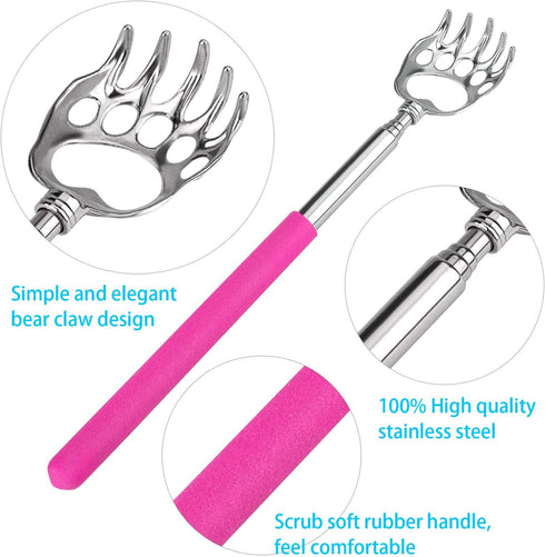 Awpeye Bear Claw Back Scratcher Extendable, Metal Portable Telescopic Backscratchers with Rubber Handled 8 Pack, Backscratcher for Men and Women...