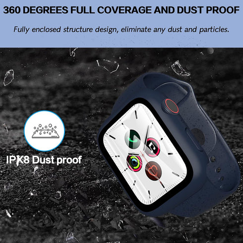 YMHML Waterproof Case Compatible for Apple Watch SE Series 40mm 6/5 /4 with Tempered Glass Screen Protector, PC Hard Cover Overall Protective Case...