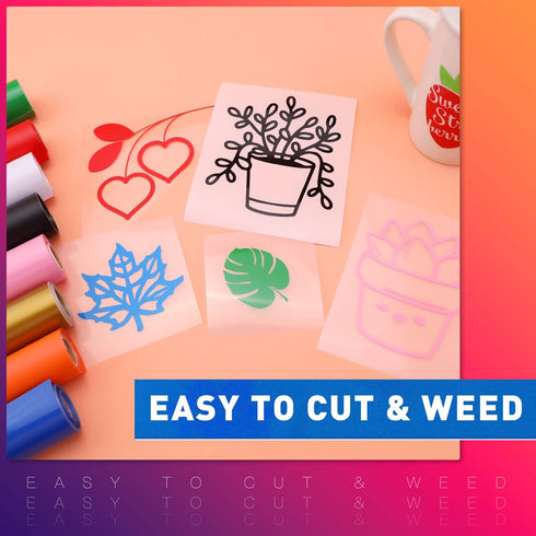 HTVRONT White Permanent Vinyl Rolls - 12" x 11 FT Adhesive White Vinyl Compatible with Cricut Cutting Machine, Silhouette, Cameo, Signs, Scrapbook...