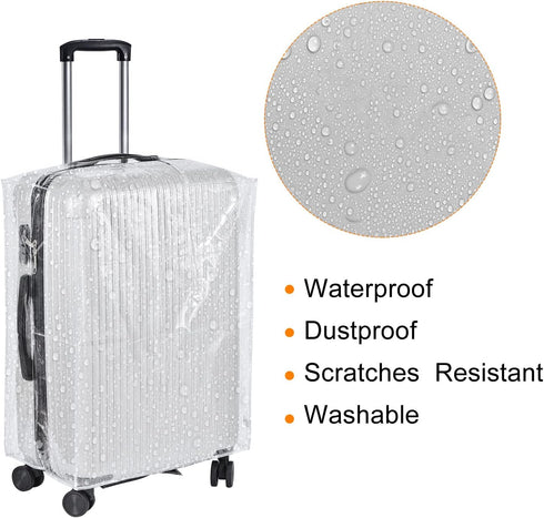 PATIKIL Universal Luggage Protector with Fastener 20 Inch, 2 Pack Portable Clear PVC Antistatic Waterproof Dust Cover for Suitcase, Transparent...
