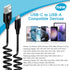 Samsung S24 Ultra Coiled USB C to USB A Cable Fast Charging for Galaxy S24+/S23/S22/S21,A14/A54,3FT Retractable Android Phone Car Charger Cord for...