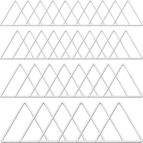 70Pcs Triangle Earring Beading Hoop,4Sizes Silver Earring Bead Connector Links Open Bezels Linking Rings Earrings Pendant for DIY Jewelry Making F...
