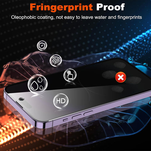 YMHML 2 Pack for iPhone 14 Pro Max Privacy Screen Protector, Upgrade Anti Spy Tempered Glass Privacy Screen for iPhone 14 Pro Max (6.7 Inch), Scra...