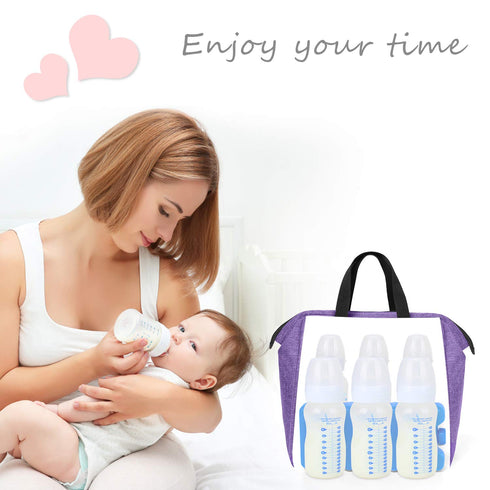 Luxja Reusable Ice Packs for Breastmilk Storage (Pack of 2), Breastmilk Bottle Ice Packs for Breastfeeding Working Mom, Blue...