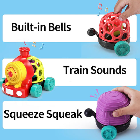 Baby Toys Train Infant Toys 6-12 Months Soft Ball Rattles Musical Push Car Truck Toy Baby Boy Girl Gifts for 7 8 9 10 11 12-18 Month 1 2 Year Old ...