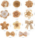 LEOBRO 33PCS Handmade Burlap Flowers Set, 8 Styles Natural Rustic Burlap Flowers & 3 Styles Craft Burlap Lace Pearl Bowknot Great for Wedding Home...