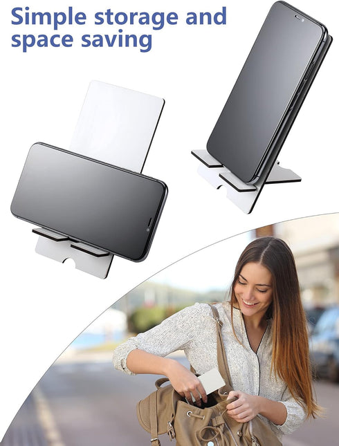 Frienda 4 Pieces Sublimation Blank Phone Stand Sublimation Cell Phone Holder for Desk Wood Smartphone Holders DIY Craft Charging Stand for Desktop...