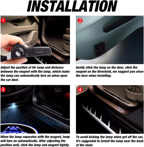 2pcs for Vader 3D Magnetic Car Door Step LED Welcome Logo Shadow Ghost Light Projector Lamp fits All Car Models (Star Wars Darth Vader)......