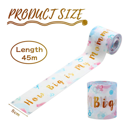 Sumind 2 Rolls Tummy Measuring Tape Tummy Measure Belly Baby Shower Game Party Favors Measure Tape Game Supplies, 2 Inch x 150 Feet...