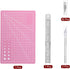 (6" x 8") A5 Cutting Mat, Exacto Knife Precision Carving Craft Hobby Knife Kit for DIY Art Work Cutting, Hobby, Stencil, Scrapbooking, Pink...