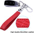 Wisdompro Microfiber Leather Car Keychain, Universal Key Fob Keychain Leather Key Chain Holder with 3 Keyrings and 1 Screwdriver for Men and Women...