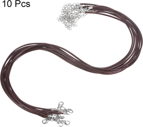 10pcs Waxed Necklace Cord Bulk, 16 Inches and 2mm Dia Necklace String Rope with Clasp for Pendants, Bracelets, Necklaces, Jewelry Making Beading S...