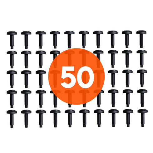 ECHOGEAR Server Rack Screws 50 Pack - 10/32 Steel Screws with Attached Nylon Washers & Pilot Point Heads - Made to Use with Network Racks, Enclosu...