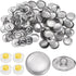 HARFINGTON 300 Sets Self Cover Button Kit 30L 0.75" 19mm with Wire Backs Aluminum Buttons to Cover Fabric Button Maker Covered Buttons Kit with 4 ...