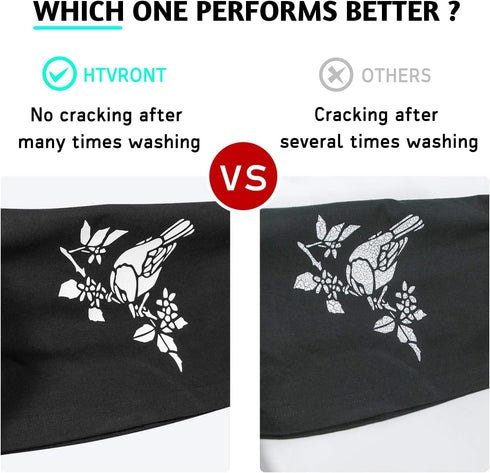 White HTV Black Heat Transfer Vinyl Bundle: 12" x 10" White & Black Iron on Vinyl for T-Shirt, White Heat Transfer Vinyl for for All Cutting Machi...