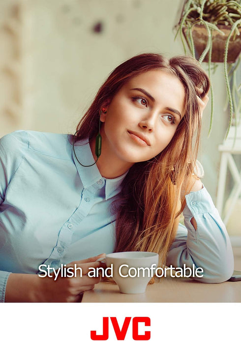 JVC Wireless Earbud Headphones, Sweat Proof, 5 Hours Long Battery Life, Secure and Comfort Fit with 3 Button Remote - HAFY8BTA (Blue),Medium...