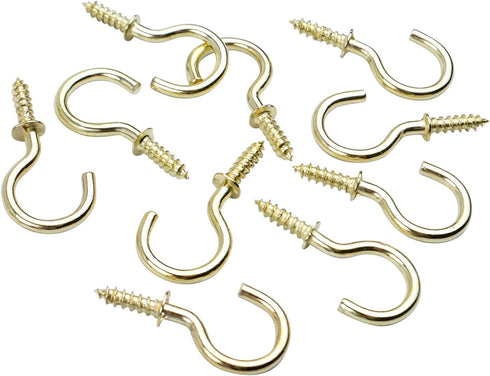 Aylifu Ceiling Screw Hooks, 100 Pieces 3/4 Inch Cup Hooks Screw-in Hooks for Hanging Plants Mug Cup, Gold...