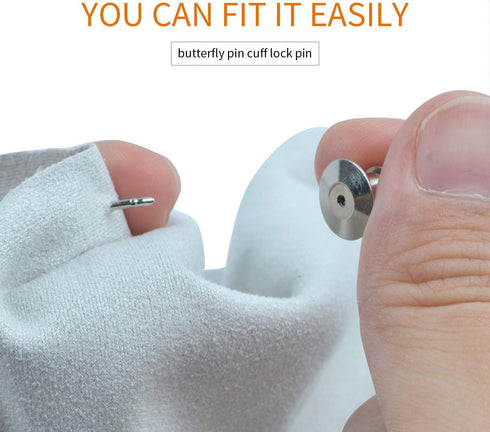 Aylifu Tie Tacks and Clutch Backs Set, 30 Pieces Tie Tacks Blank Pins (10 mm in Diameter) with 30 Pieces Locking Pin Backs Pin Keepers Locking Cla...