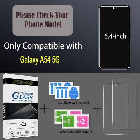 2 Pack Screen Protector for Samsung Galaxy A54 5G Tempered Glass, Case Friendly, Bubble Free, Anti Scratch, Easy to Install...