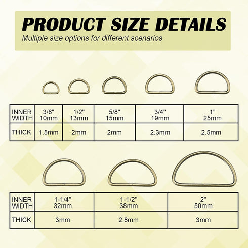 100 Pack 1/2" D Ring Metal Purse Straps Buckle Small Dog Collars Hardware Dee Rings Mini Zipper Pulls Clothing Bag Making Pet Dresses and Harness ...