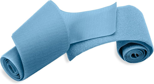 4 Inch Light Blue Sew on Hook and Loop Tape Non-Adhesive 1 Yd Length Light Blue Nylon Hook and Loop Sheets Soft Fabric Fastener Rolls for Bags Clo...