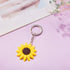WILLBOND Sunflower Keychains Pendants Backpack Hanging Sunflower Button Key Ring for Summer Birthday Party Favor (36 Pieces)...
