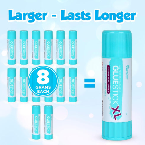 Darice Giant Disappearing Purple Glue Sticks, Large 115-gram Jumbo XL Glue Stick - Dries Clear, Washable, Non-Toxic - Classroom School Supplies - ...