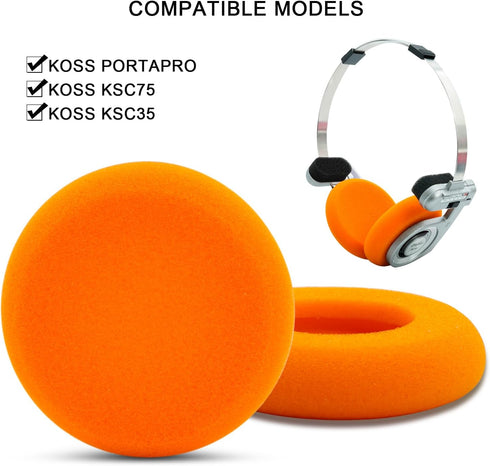 GVOEARS Replacement Cushion Earpads for Koss Portapro Headphones 2 Pairs (Green + Orange)...