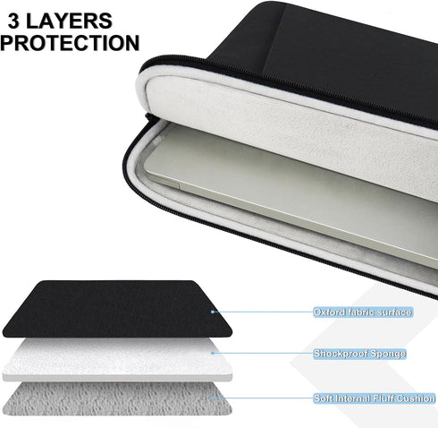 Laptop Sleeve Bag 17 Inch, Shockproof Protective Computer Sleeve Cover with Accessories Pocket, Water Resistant Traveling Carrying Laptop Bag Comp...