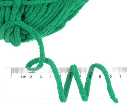 2Skeins Chenille Yarn Blanket Yarn 2x100g/7.1oz #6 Super Bulky Polyester Soft Knitting for Crochet Weaving Bag Scarf Hat, Green......