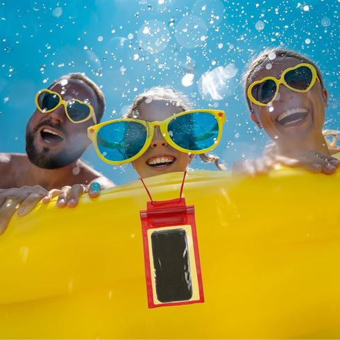 PATIKIL Waterproof Phone Pouch, 2 Pack Universal Lanyard Cellphone Dry Bag Clear Protection Cover Bag for Beach Swimming Pool, Yellow...