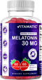 Vitamatic Sugar Free Melatonin 30mg per gummy - 60 Servings - 60 Vegetarian Gummies - Non-Habit Forming Supplement (1 Bottle)...