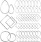 PAGOW 96Pcs Earring Hoop Jewelry Making, Hypoallergenic Teardrop Square Round Silver Earrings Beading Hoop Bulk for DIY Crafts Accessories Supplie...