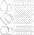 PAGOW 96Pcs Earring Hoop Jewelry Making, Hypoallergenic Teardrop Square Round Silver Earrings Beading Hoop Bulk for DIY Crafts Accessories Supplie...