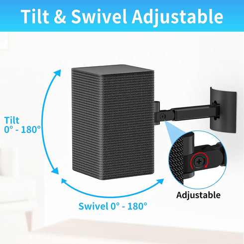 notiela Tilt and Swivel Adjustable Speaker Wall Mount for Samsung SWA-9200S SWA-9100S SWA-9000S SWA-8500S Rear Speakers Ceiling Speaker Mount, 1 P...