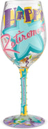 Enesco 6002442 Designs by Lolita Happy, Retirement Blown Wine Glass, 15 oz., Multicolor...