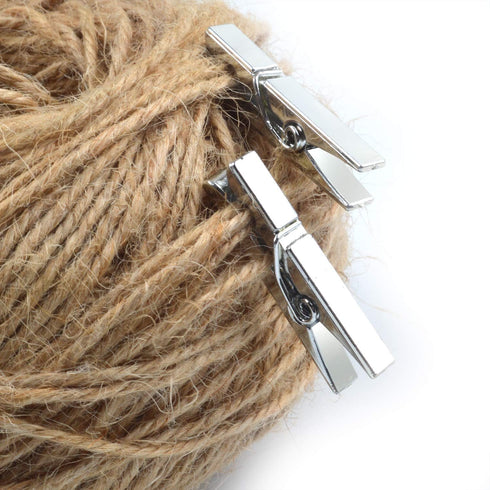 Mini Clothespins, 100 Pieces Plastic Utility Paper Clip, Photo Paper Peg Pin, Clothes Line Clips, Craft Clips - Silver Color, 3.5 x 0.5cm x 0.7cm...