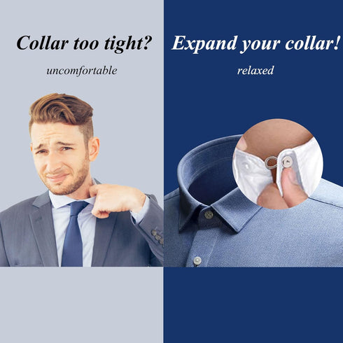 OURUI Button Extender Collar Extenders for Men Dress Shirts, Metal Neck Extender 1/2” Size Expansion for Shirt Coat Suits Pants, 6 Pack Silver...