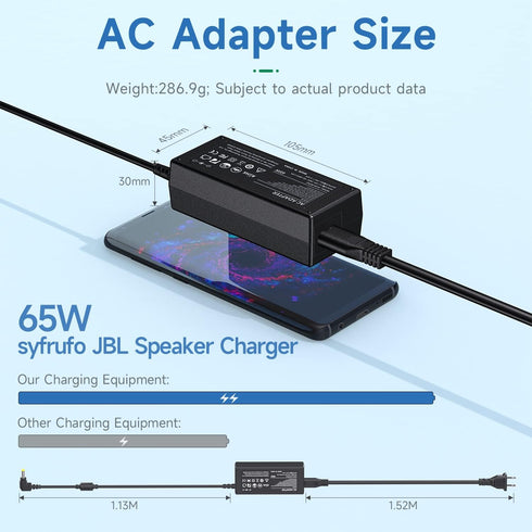 Power Cord for JBL Xtreme Xtreme 2, 19V AC/DC Adapter Charger for Extreme Extreme 2 JBL Boombox, 65W Portable Wireless Bluetooth Waterproof Speake...